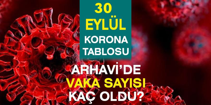 Arhavi 30.09.2021 Güncel Koronavirüs Tablosu Yayınlandı!