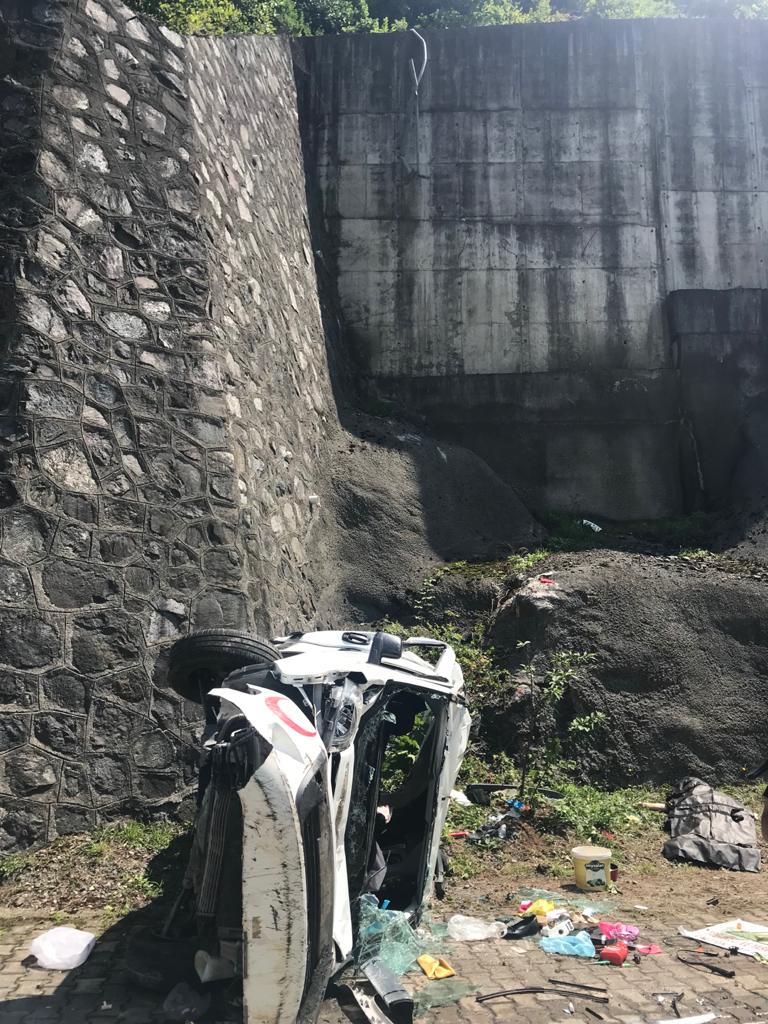 Muratlı barajı mevkiinden trafik kazası oldu